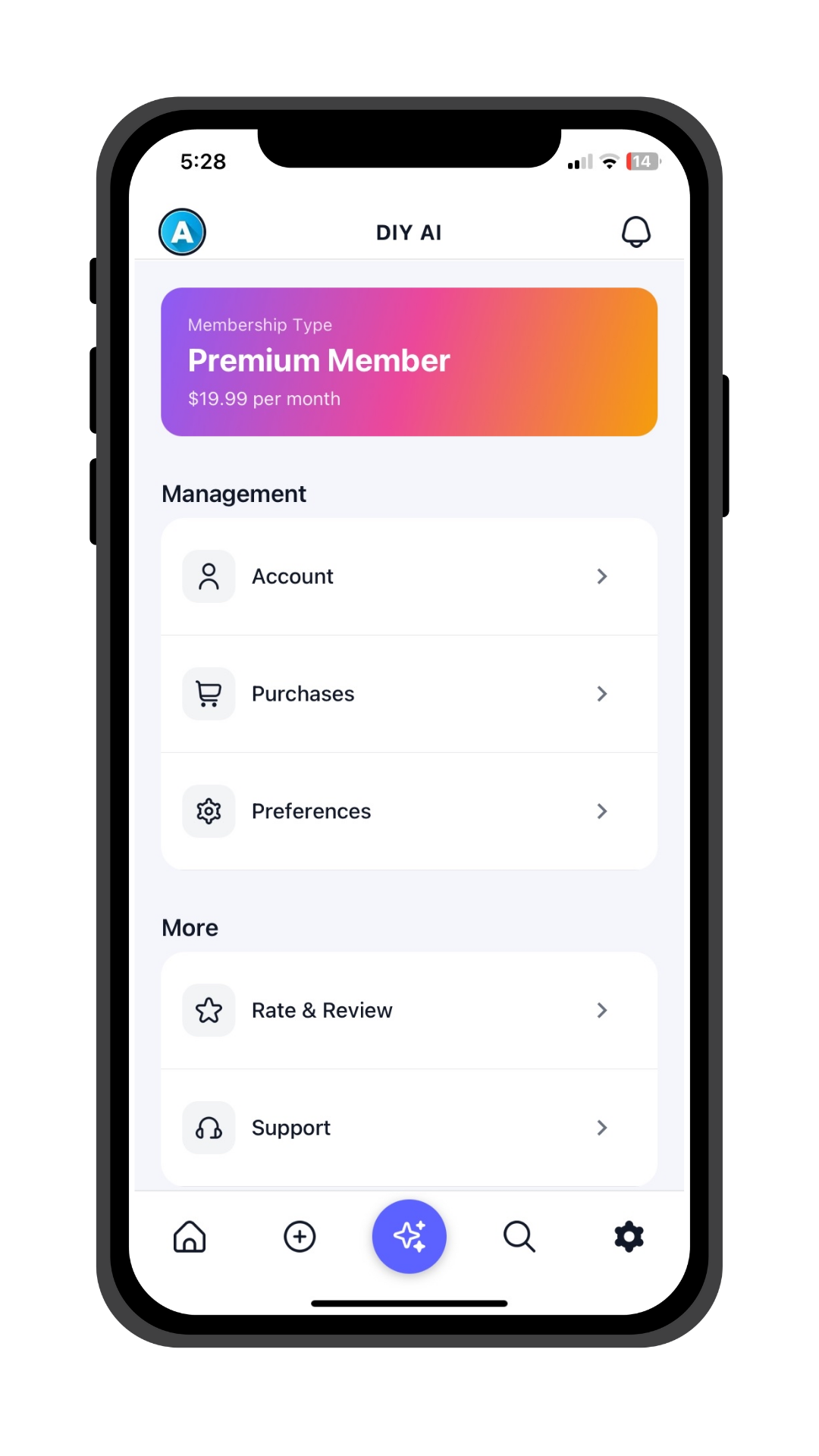 DIYAI Settings - Light Mode